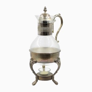 Art Nouveau Silver-Plated Jug on a Warmer, 1890s