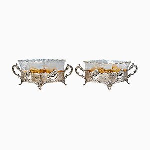 Art Nouveau Silver Confectionery Bowls y Wilhelm Binder, Germany, 1890s