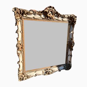 Large 19th Century English Carved Wood & Gesso Mirror