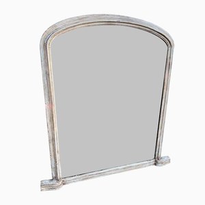 Large Antique English Arched Overmantle Mirror