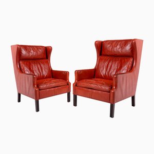 Set of Vintage Danish Wing Armchairs by Mogens Hansen, 1970s
