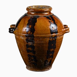 Glasiertes Gefäß aus Terrakotta mit Doppelhenkeln, 1900er