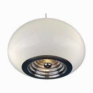 Lampada a sospensione bianca e nera di Achille e Pier Giacomo Castiglioni per Flos, 1965