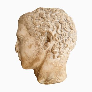 Antica testa in pietra a grandezza naturale, 1900