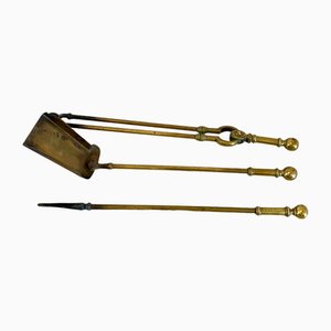 Viktorianische Feuereisen aus Messing, 1860er, 3 . Set