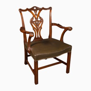 Butaca de salón Chippendale English Gentlemans, década de 1890