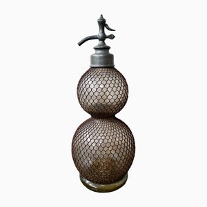 Sifón de soda francés de calabaza doble, década de 1890