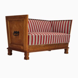 Danish 2 Seater Sofa in Wool & Oak Wood, 1960s