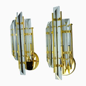 Wall Lights in Triedri Glass from Venini, Italy, 1970, Set of 2