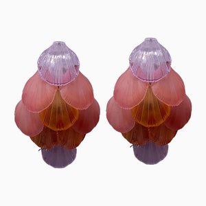 Multicolored Glass Shell Sconces, 1980s, Set of 2