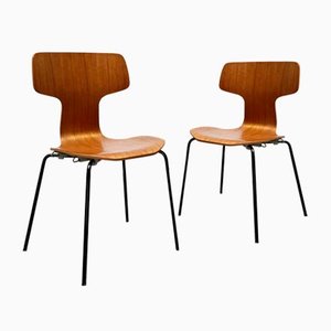 Sillas apilables modelo 3103 Mid-Century de Arne Jacobsen para Fritz Hansen, Dinamarca, años 60. Juego de 7