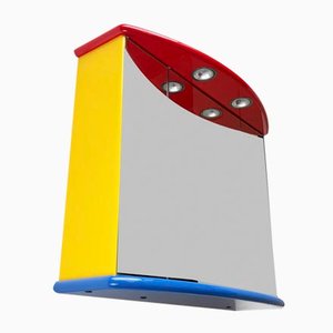 Mobiletto a specchio da bagno vintage postmoderno di Decotec, Francia, anni '80