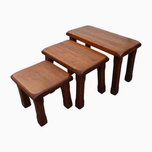 Vintage Brutalist Nesting Tables, Set of 3