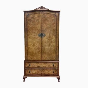 English Walnut Burr Cabinet, 1950s