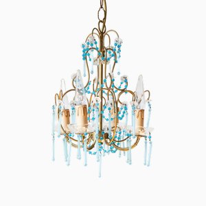 Vintage Italian Gilt Chandelier, 1960