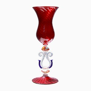 Cáliz antiguo de cristal de Murano, años 50