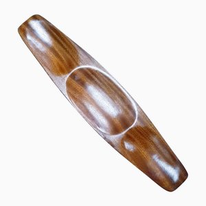 Vassoio consolle diviso in teak