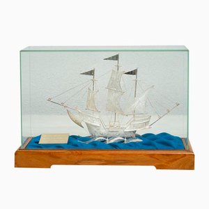 Veliero antico in argento filigranato, XX secolo