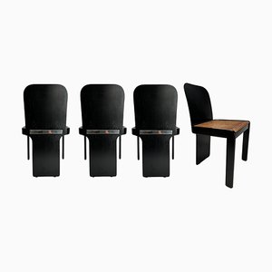 Italian Modern Dining Chairs by Pierluigi Molinari for Pozzi Milano, 1970s, Set of 4