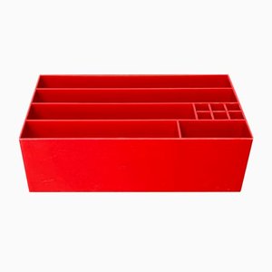 Mid-Century German Red Space Age Desk Utensilo from Quandt Hamburg, 1960s