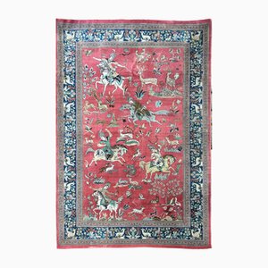 Vintage Silk Qum Rug, 1980s