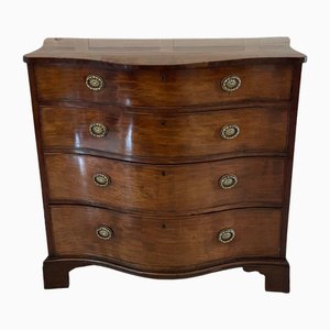 Antique 18th Century George III Figured Mahogany Serpentine Chest of Drawers, 1780