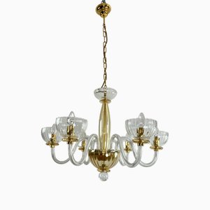 Vintage Murano Glass Chandelier, 1980s