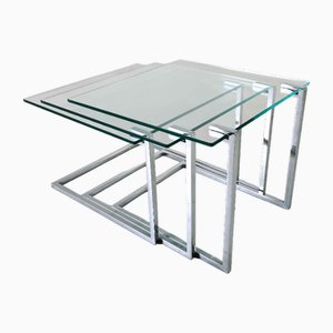 Mid-Century Nesting Tables by Milo Baughman, 1970s, Set of 3