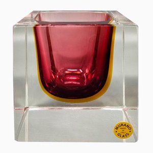 Large Murano Pink Ashtray by Flavio Poli for Seguso, 1960s