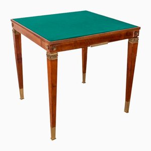 Vintage Game Table in Wood and Golden Brass Italian Design, 1940s