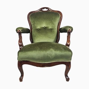 Butaca Louis Philippe de madera, década de 1890