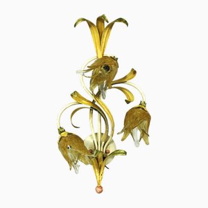 Vintage Wandlampe aus Eisen & Muranoglas, 2000er