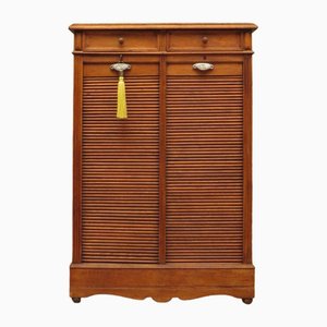 Französischer Aktenschrank mit Doppelrollladen und Ablagen, 1890er