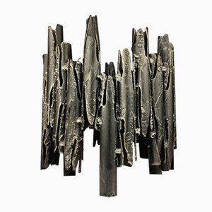 Brutalist Grey Iron Candlestick