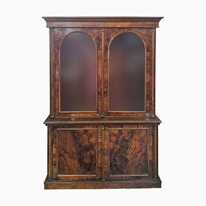Victorian Double-Body Display Cabinet in Walnut, 1890s