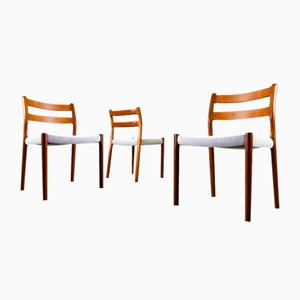Sillas de comedor modelo 84 Mid-Century de Niels O Moller JL Møllers, años 60. Juego de 3