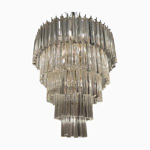 Grand Lustre Prisme Triedri en Verre Murano par Paolo Venini, 1970s