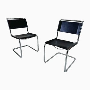 Mid-Century Mart Stam Core Leather S33 Chairs by Mart Stam for Thonet, 1970s, Set of 2