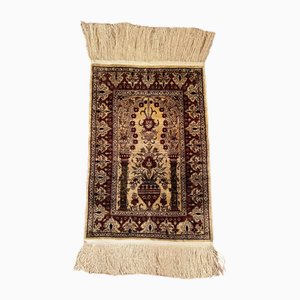 Vintage Turkish Silk Rug, 1980