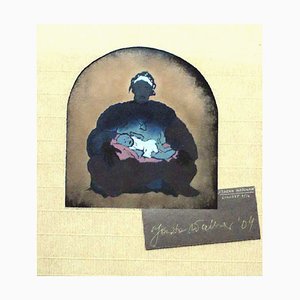 Jowita Wallner, Black Madonna, Linocut & Collage on Paper, 2004