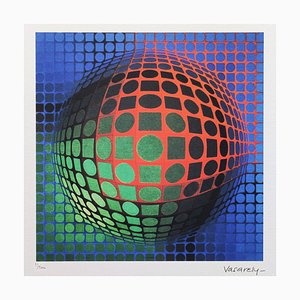 After Victor Vasarely, Op Art Composition, Litografía, años 70