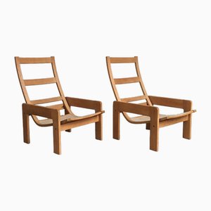 Schwedische Vintage Sessel aus Buche von Yngve Ekström für Swedese, 1970er, 2er Set