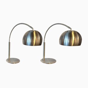 Lampes de Bureau en Chrome attribuées à Achille et Pierre Castiglioni pour Flos, 1962, Set de 2