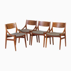 Sedie da pranzo Mid-Century in teak di Vestervig Erikson per Brdr. Tromborg, anni '60, set di 4