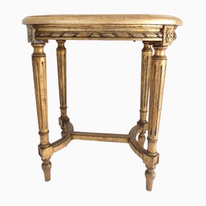 Louis XVI French Gilded Oval End Table