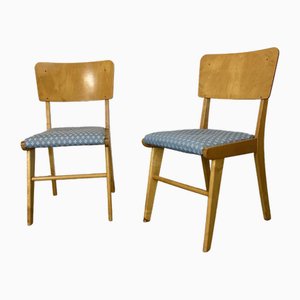 Modernistische Mid-Century Esszimmerstühle aus Buche, 1950er, 2er Set