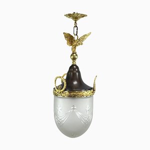 Art Nouveau Hanging Lamp with Eagle, 1890s