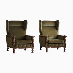 Dänische Highback Sessel von Henning Kjærnulf, 1960, 2er Set