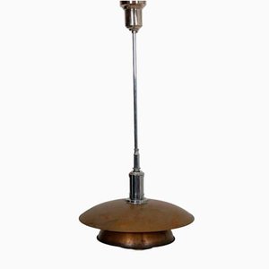 Lampada a sospensione Ph 4/4 in rame di Poul Henningsen per Louis Poulsen, anni '40