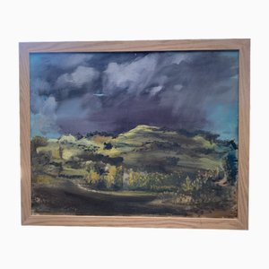 Jean Burkhalter, Tormenta sobre Vaucluse, siglo XX, pintura al óleo